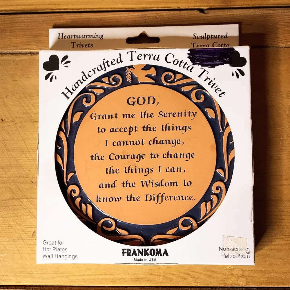 FRANKOMA Serenity Prayer Terra Cotta Trivet